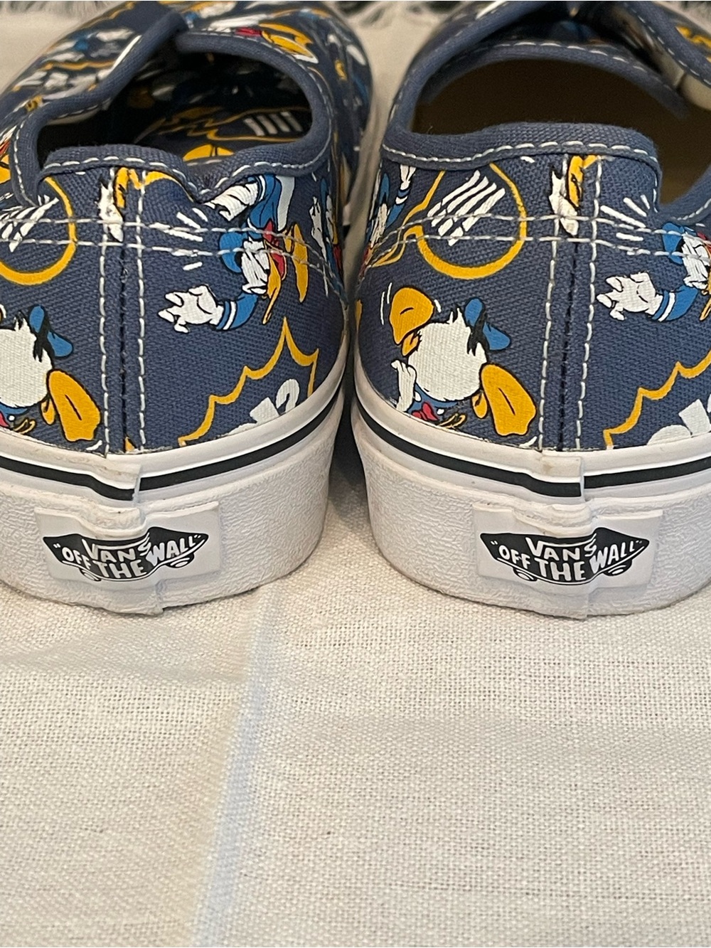 Vans Donald Duck Comic Print Slip-On Sneakers - Navy, Yellow, White, Red - Picture 3 of 7